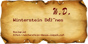 Winterstein Dénes névjegykártya